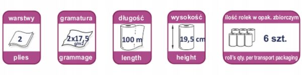 Ręcznik papierowy 100m Maxi celuloza 2warst - 6szt - obrazek 2