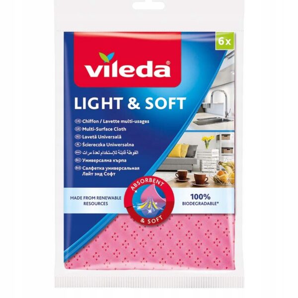 VILEDA ŚCIERECZKA UNIWERSALNA LIGHT&SOFT 6 SZT