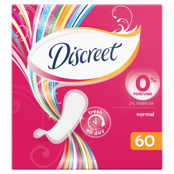 DISCREET NORMAL BEZZAPACHOWE WKŁADKI HIG 60 SZTUK