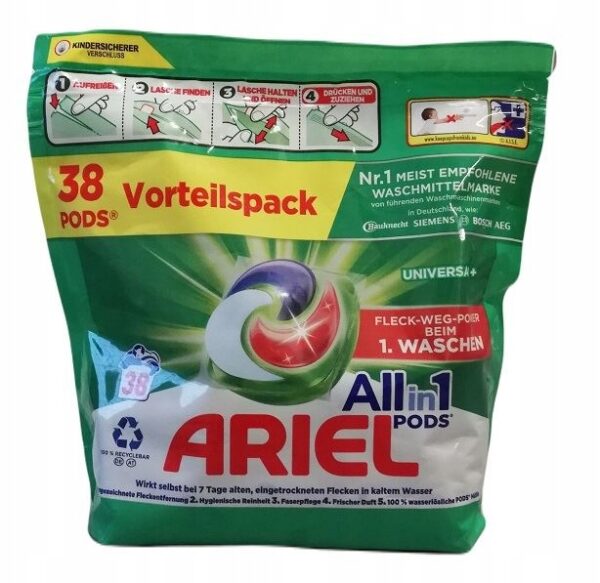 ARIEL Universal + kapsułki do prania z odplamiaczem 38 szt. DE