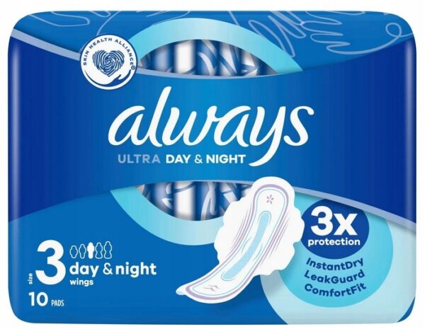 ALWAYS Podpaski higieniczne Ultra day& night ze skrzydełkami 10 szt