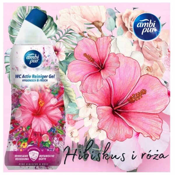 AMBI PUR Żel do czyszczenia wc PINK HIBISCUS & ROSE 750 ml - obrazek 3