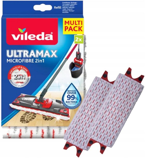 Vileda Wkład do mopa Ultramax 2w1 płaski 2 sztuki - obrazek 2