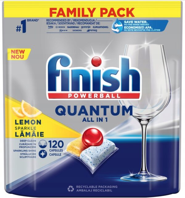 Finish Quantum KAPSUŁKI Do Zmywarki LEMON 120szt