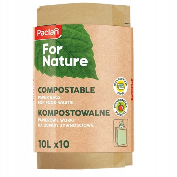 Worki kompostowalne Paclan For Nature 10 szt. 10l - obrazek 3