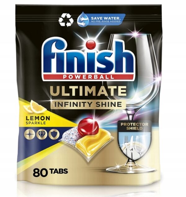 Finish Ultimate INFINITY SHINE kapsułki do zmywarki LEMON 80 SZT