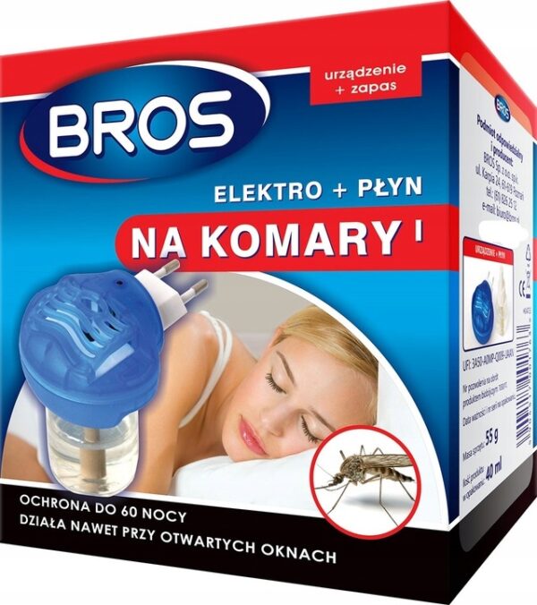 Bros elektro urządzenie + płyn na komary 60 nocy