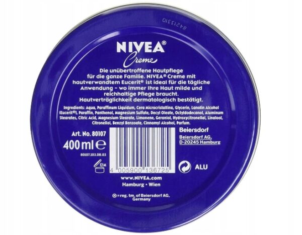 Nivea krem nawilżający uniwersalny 400 ml puszka - obrazek 9